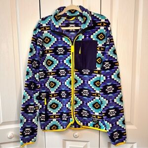 Wesc Moritz Full‎ Zip Up Fleece Jacket Unisex Men’s L Women XL Blue Yellow